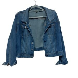 Cato Denim Jacket Blue Wash Classic Trucker Crop Style Women Plus Size 26W